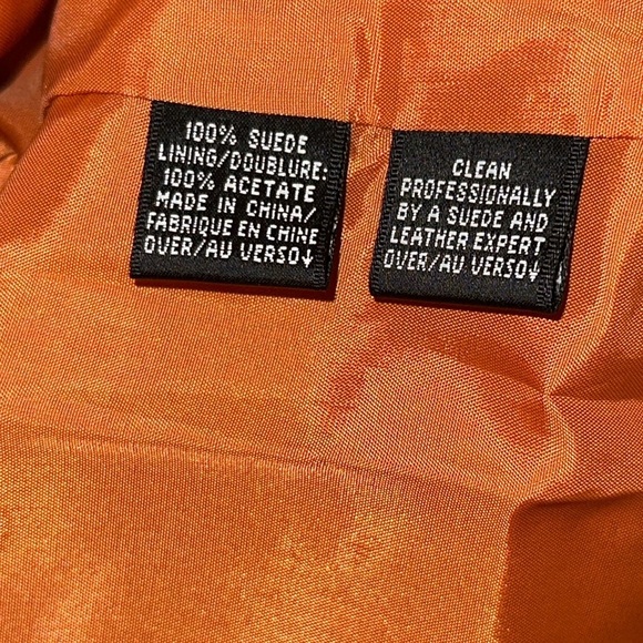 100% suede orange Dana Buchman jacket size 8 petite - Picture 5 of 5